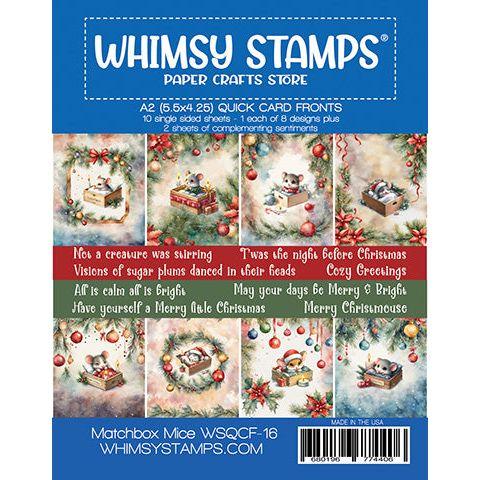 Whimsy Stamps Matchbox Mice Quick Card Fronts Pack wsqcf-16