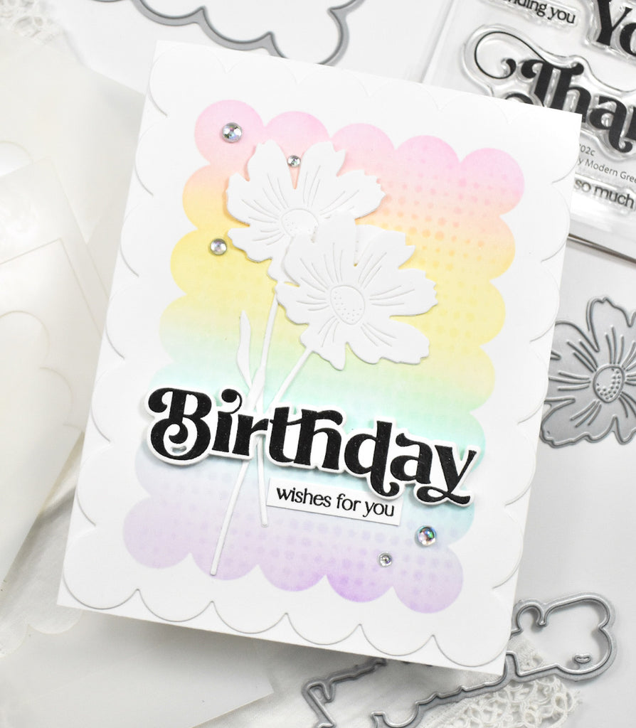 Simon Says Stamp Stencils A2 Scalloped Rectangles ssst221681 Out Of This World Birthday Card | color-code:ALT01
