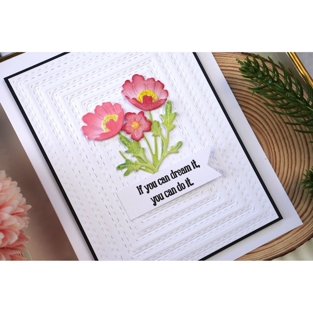Simon Says Stamp Nested Stitched Rectangles Wafer Dies 1528sd Beautiful Moments Encouragement Card