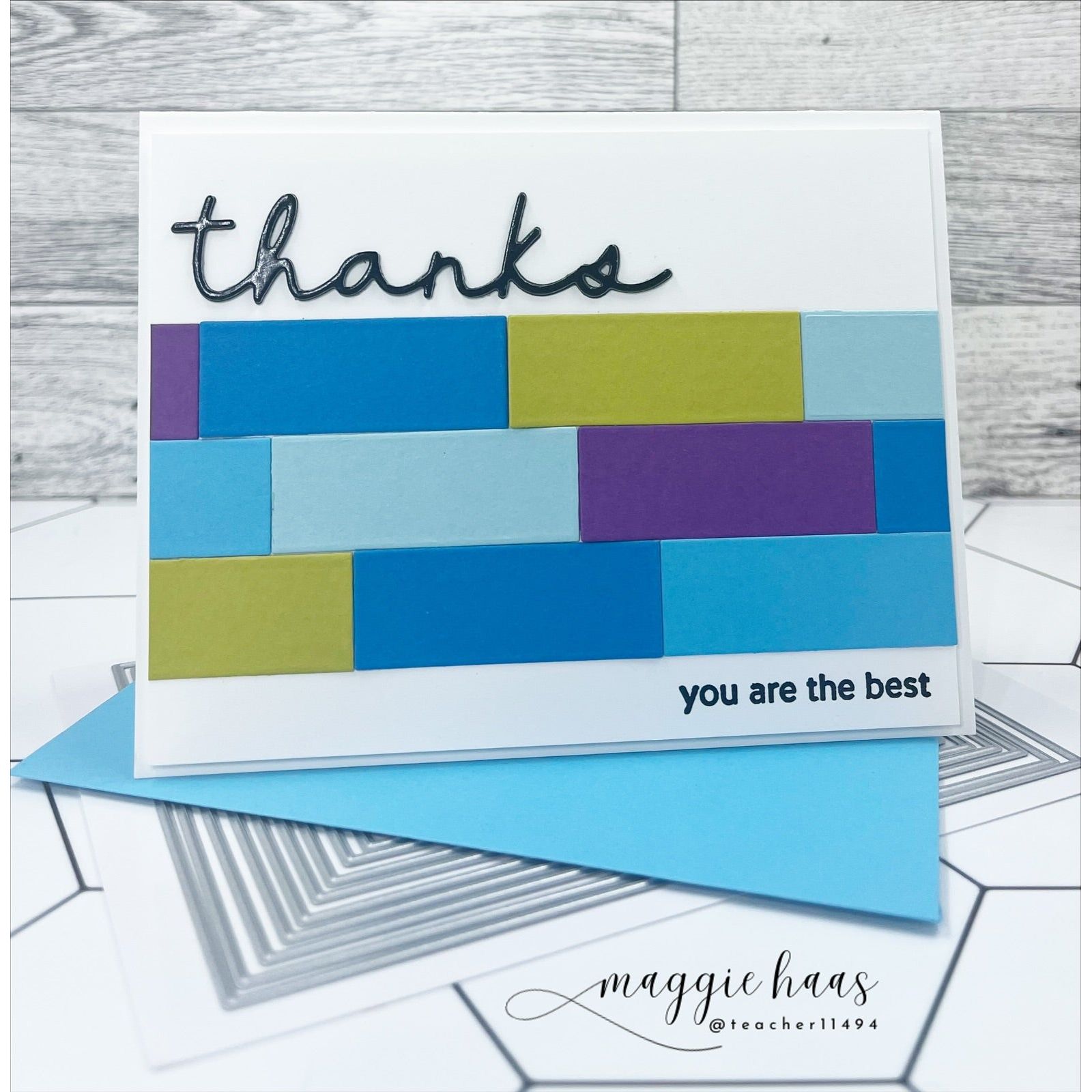 Simon Says Stamp A2 Rectangles Wafer Dies 8005sd You Are My Favorite Thanks Card