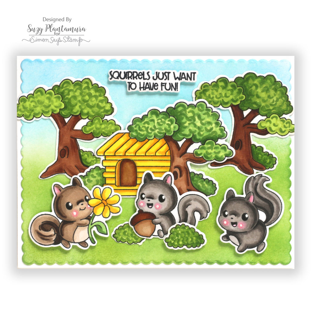 Simon Says Stamp A2 Scalloped Rectangles Wafer Dies 8021sd STAMPtember Friend Card | color-code:ALT03