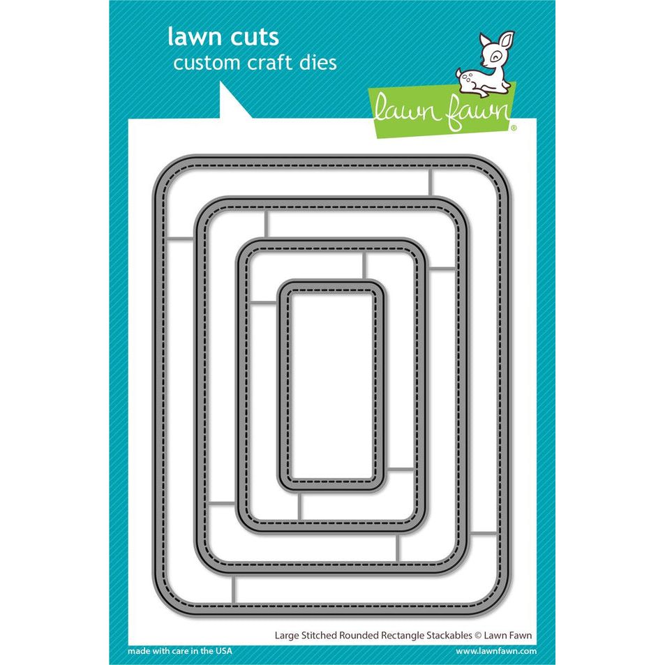 Lawn Fawn Large Stitched Rounded Rectangle Stackables Dies lf3518