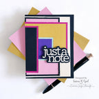 Simon Says Stamp A7 Nesting Frames Wafer Dies 1049sd Celebrate Just a Note Card