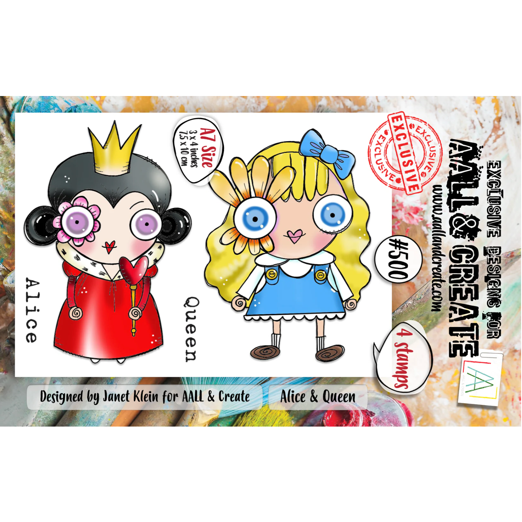 AALL & Create ALICE AND QUEEN A7 Clear Stamps 500