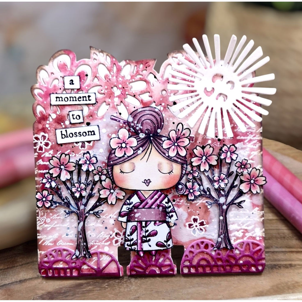 AALL & Create A Moment To Blossom A7 Clear Stamp Set 1354 pink background