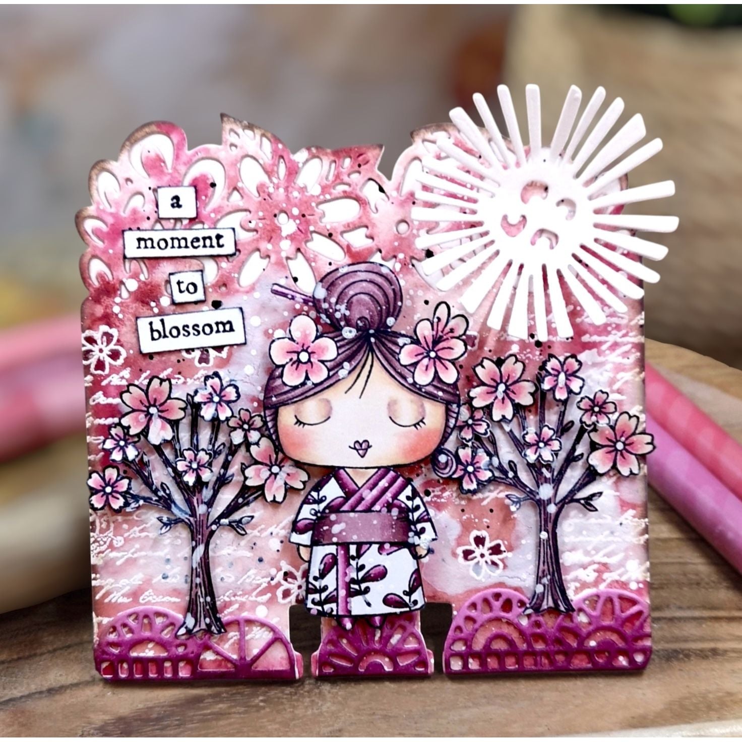 AALL & Create A Moment To Blossom A7 Clear Stamp Set 1354 pink background