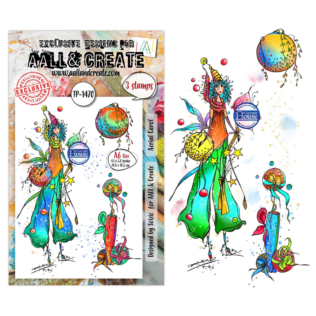 AALL & Create Aerial Carol A6 Clear Stamp Set 1470