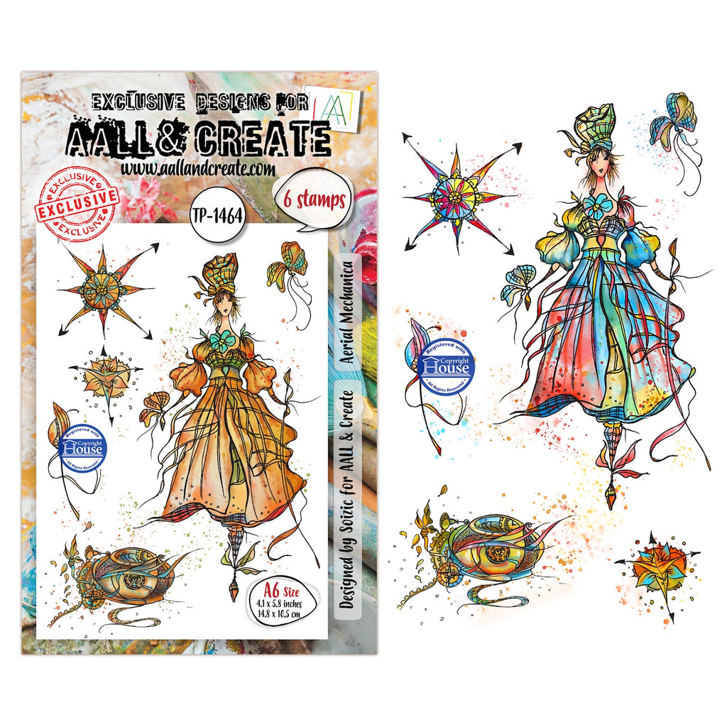 AALL & Create Aerial Mechanica A6 Clear Stamp Set 1464