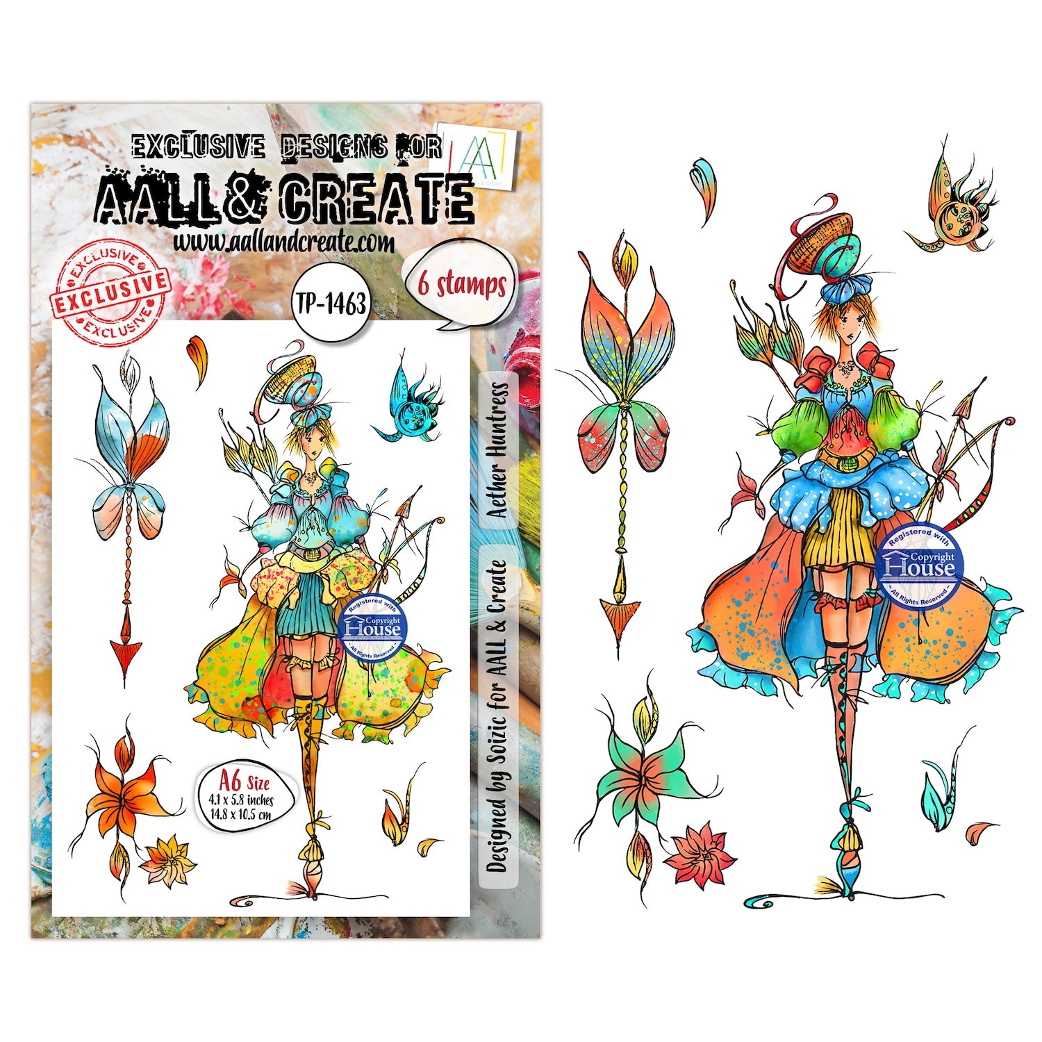 AALL & Create Aether Huntress A6 Clear Stamp Set 1463