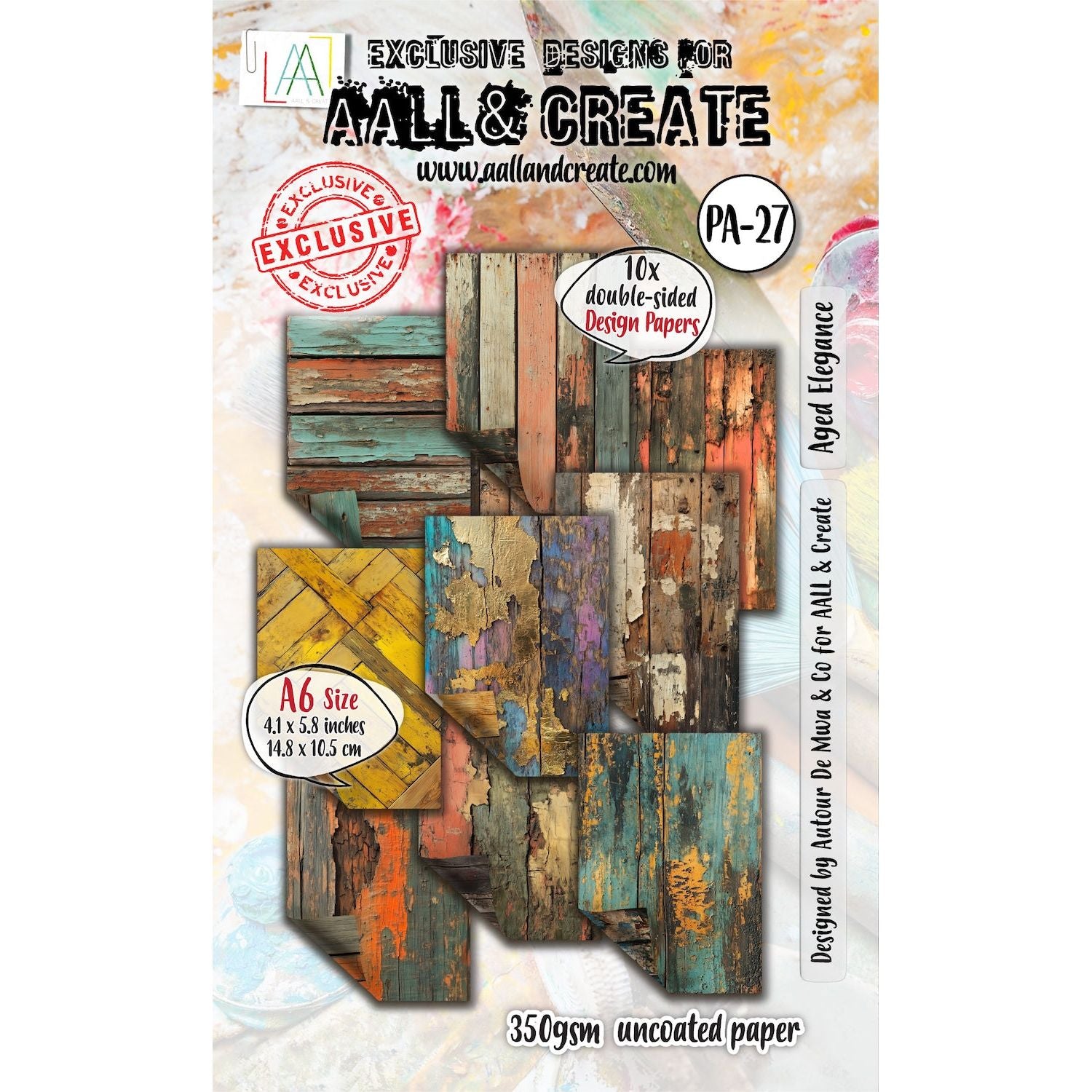 AALL & Create Aged Elegance Timber Tints A6 Design Paper pa027
