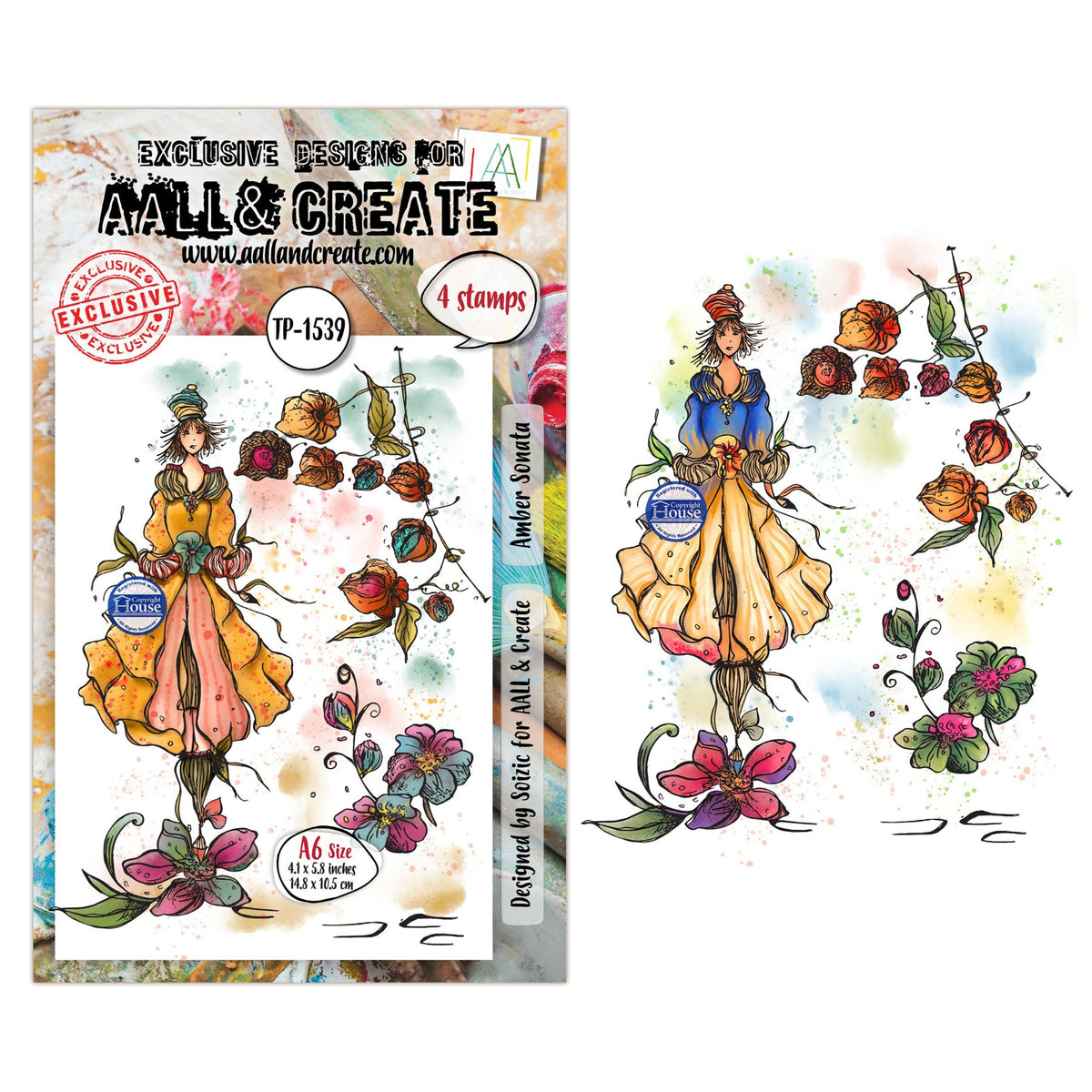 AALL & Create Amber Sonata A6 Clear Stamp Set 1539