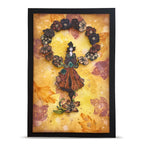 AALL & Create Amber Sonata A6 Clear Stamp Set 1539 circle of flowers brown hat pattern leaves background black border card