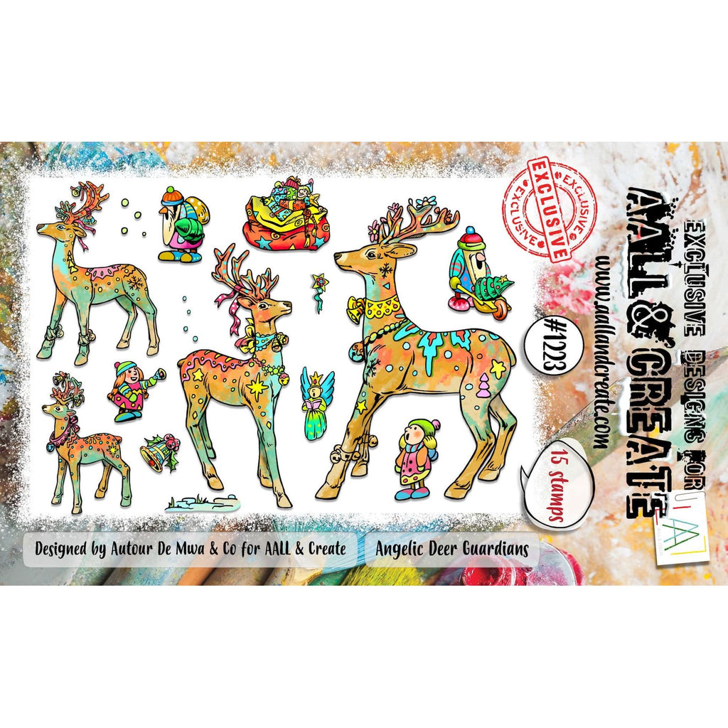 AALL & Create Angelic Deer Guardians A6 Clear Stamp Set 1223