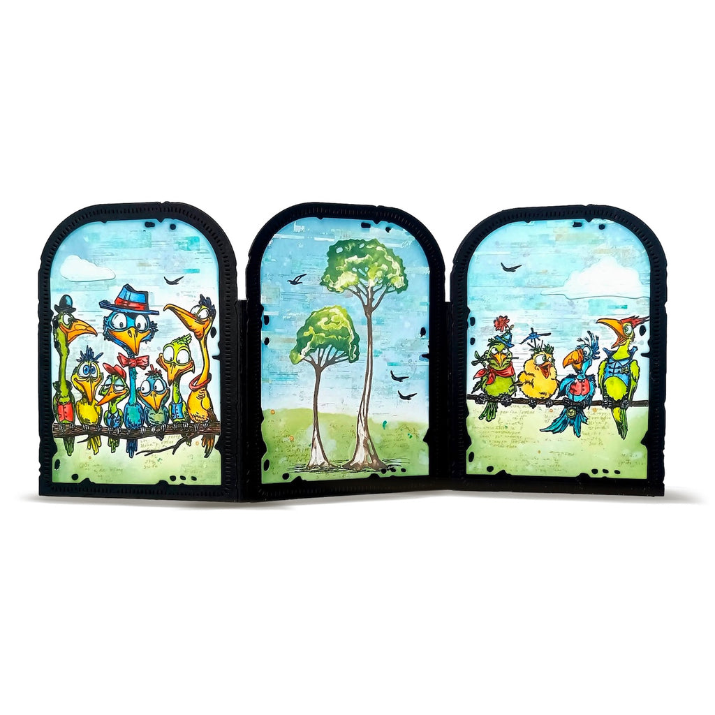 AALL & Create Arc N Art Dies di-104 birds on branch trees card