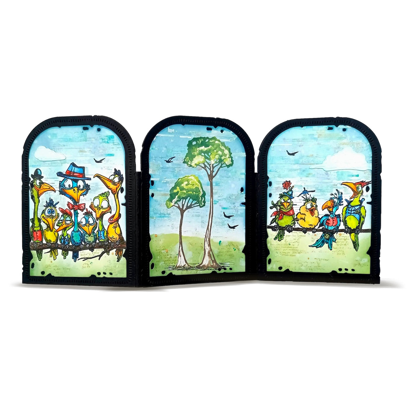 AALL & Create Arc N Art Dies di-104 birds on branch trees card