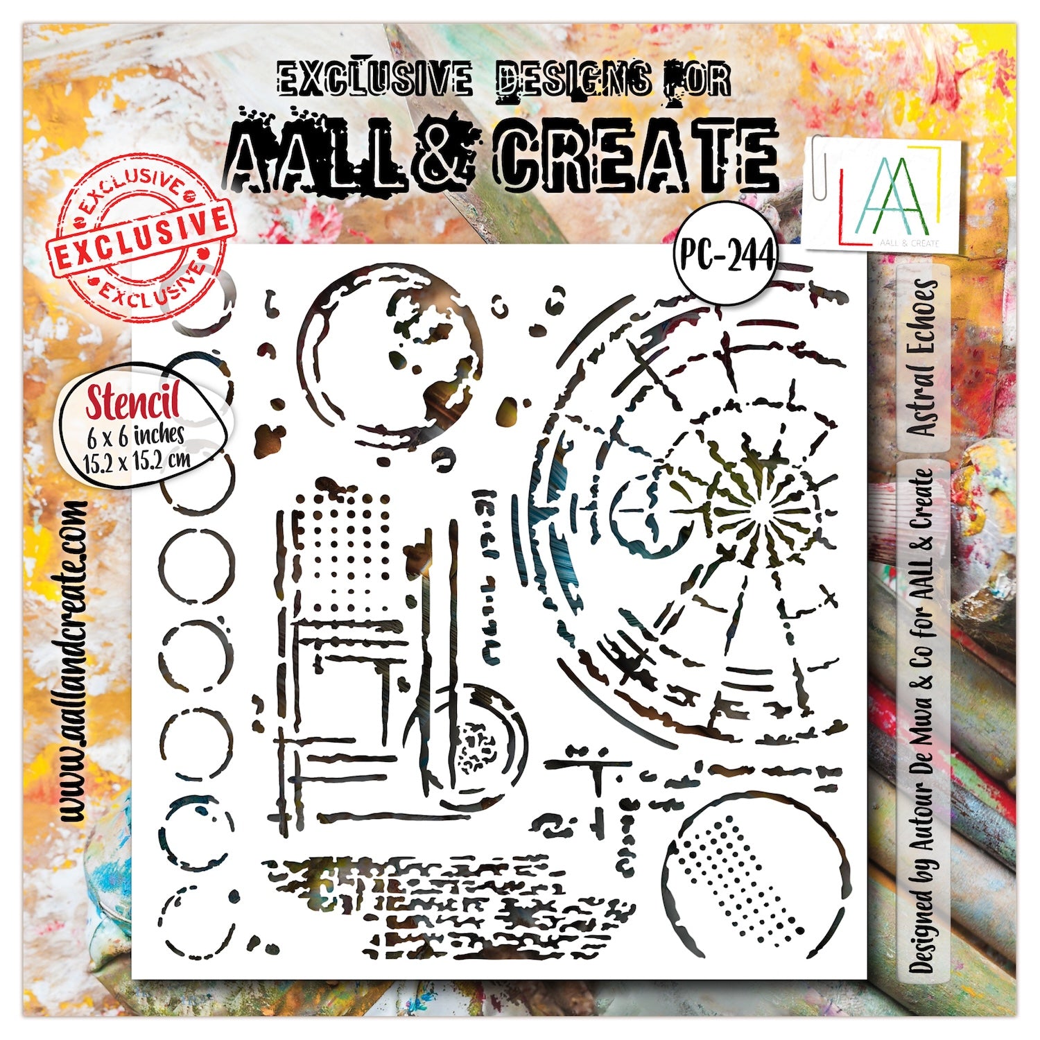 AALL & Create Astral Echoes 6x6 Stencil 244