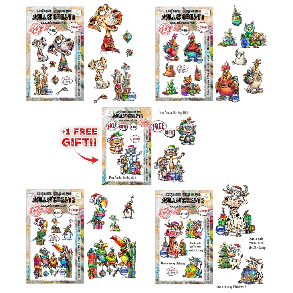 AALL & Create Autour De Mwa Festive Friends Stamp Pack pck-adm001