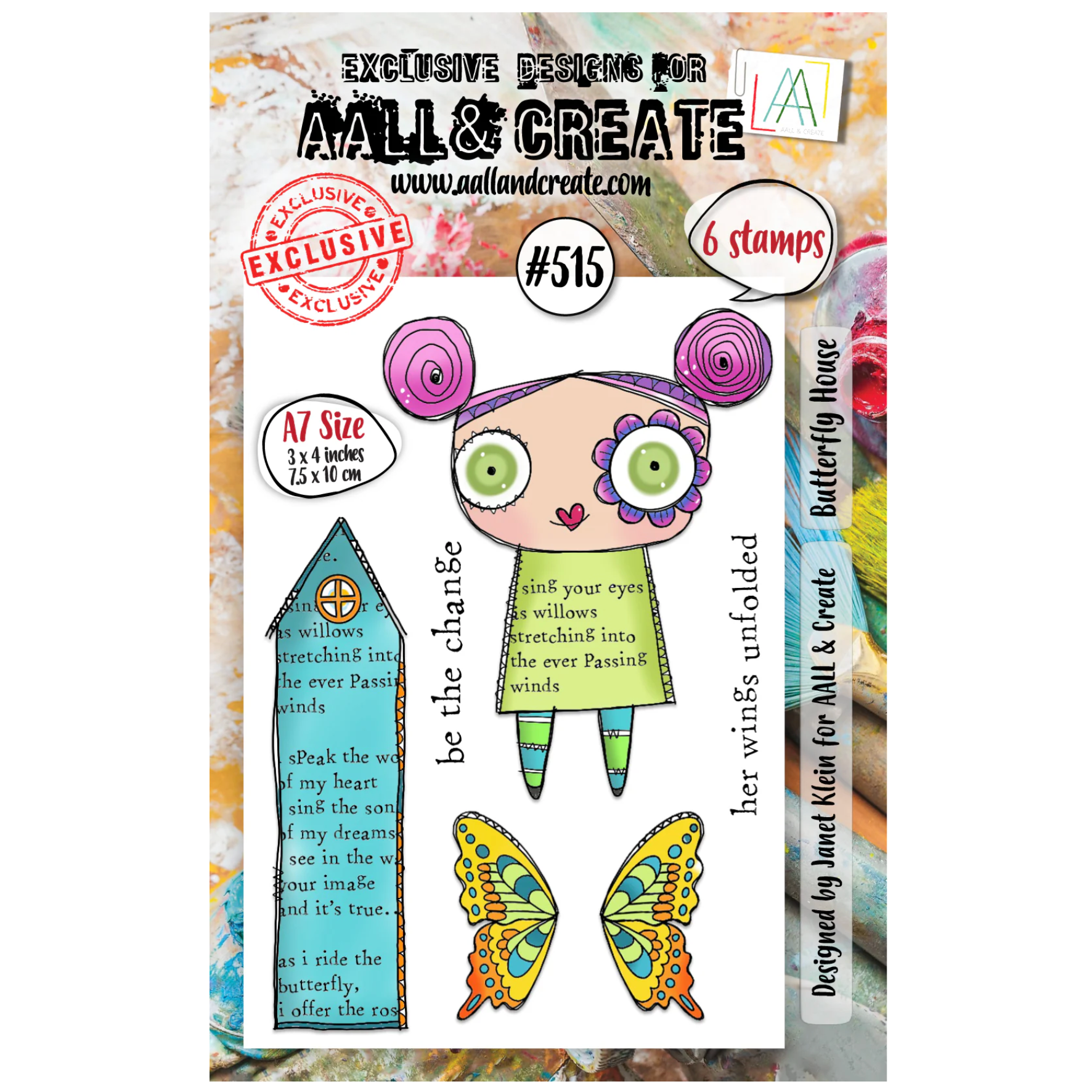 AALL & Create BUTTERFLY HOUSE A7 Clear Stamps 515