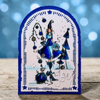 AALL & Create Baubles of Season A6 Clear Stamp Set 1469 blue trim blue dress joy card