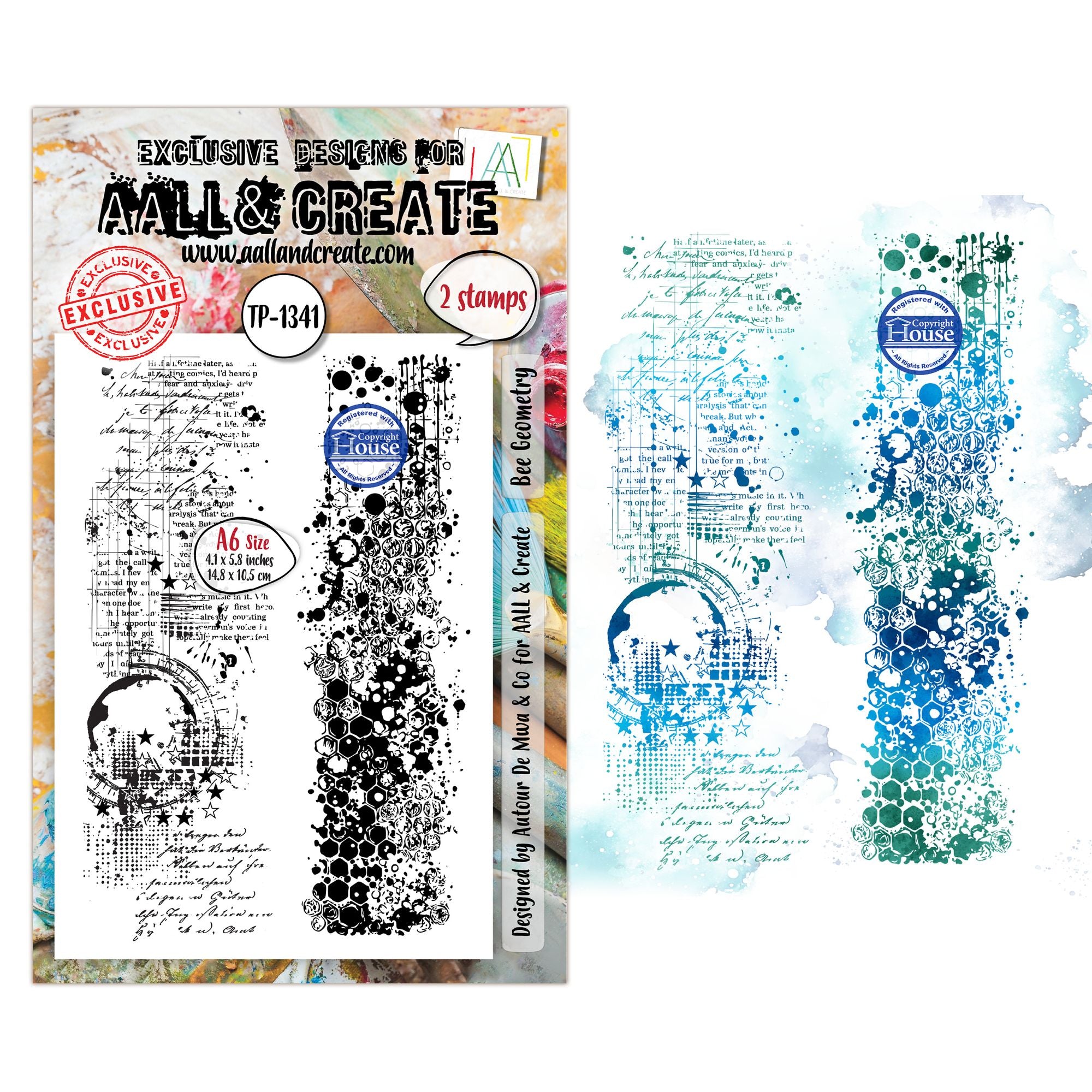 AALL & Create Bee Geometry A6 Clear Stamp Set 1341
