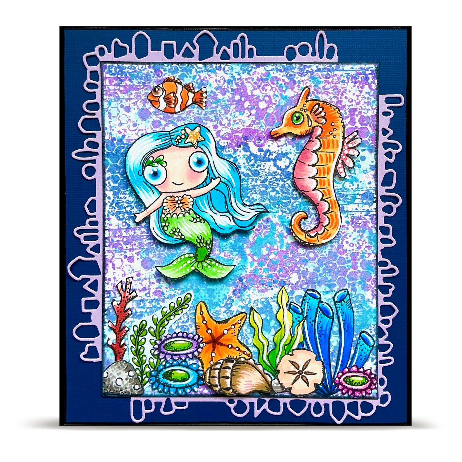AALL & Create Bee Geometry A6 Clear Stamp Set 1341 seahorse
