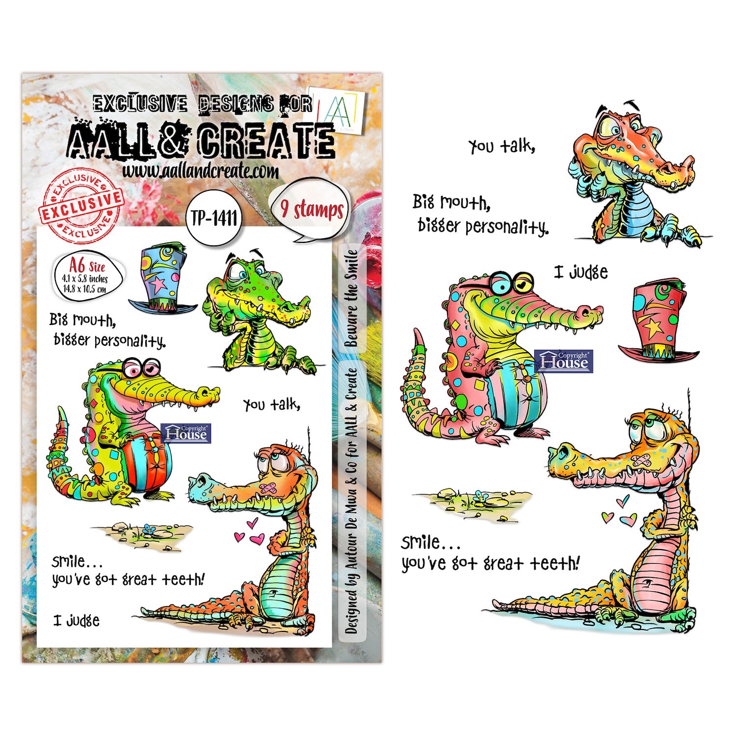 AALL & Create Beware the Smile A6 Clear Stamp Set 1411