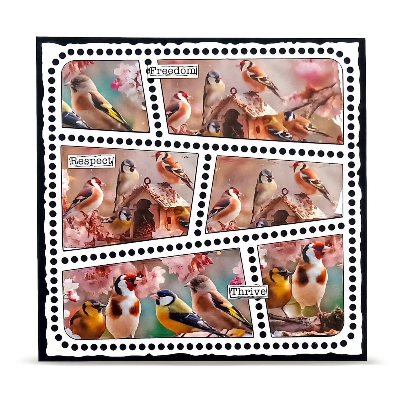AALL & Create Bird Feast Layer it up Washi Tape mt-154 birds on birdhouse pink flowers freedom thrive respect