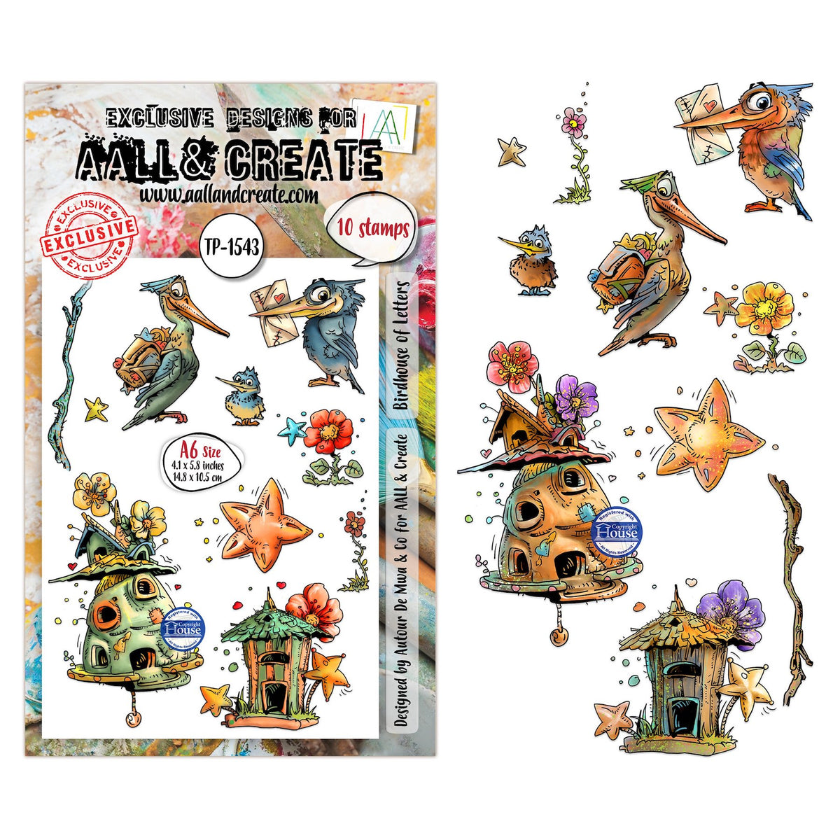 AALL & Create Birdhouse of Letters A6 Clear Stamp Set 1543