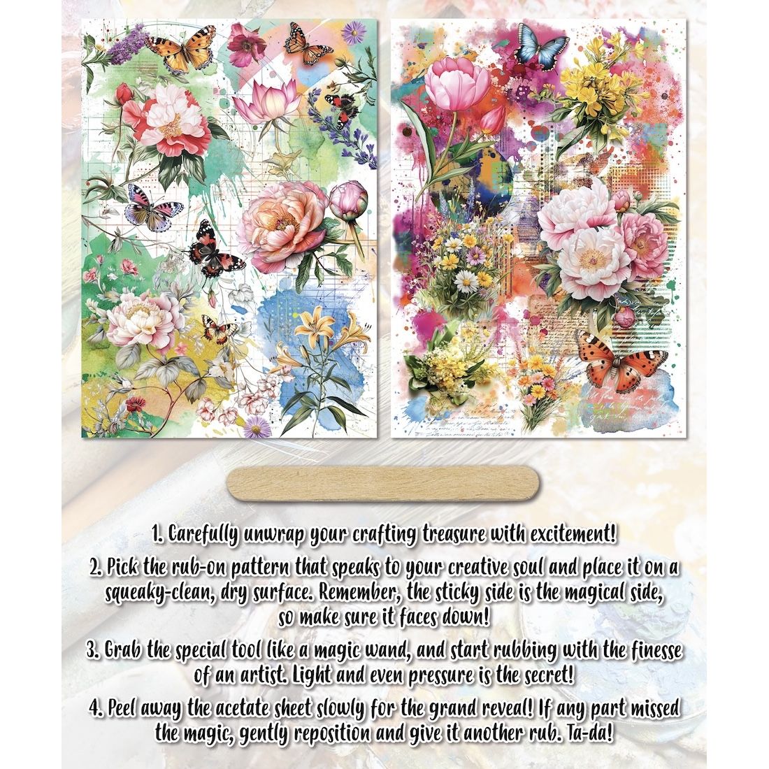 AALL & Create Bloomscape Rub Ons ro-025 instructions