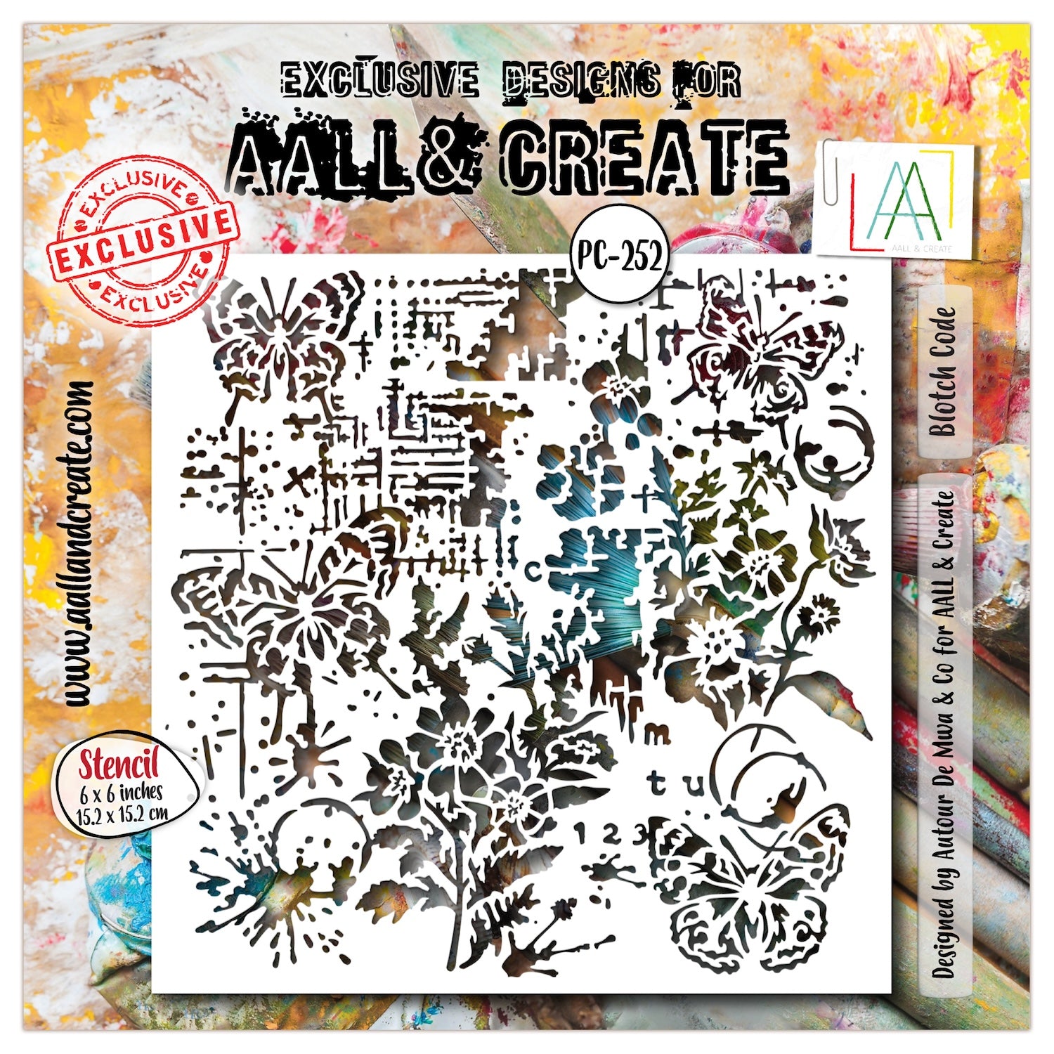 AALL & Create Blotch Code 6x6 Stencil 252
