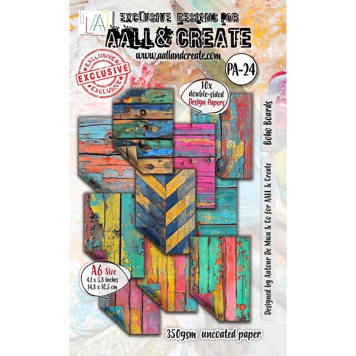 AALL & Create Boho Boards Timber Tints A6 Design Paper pa024