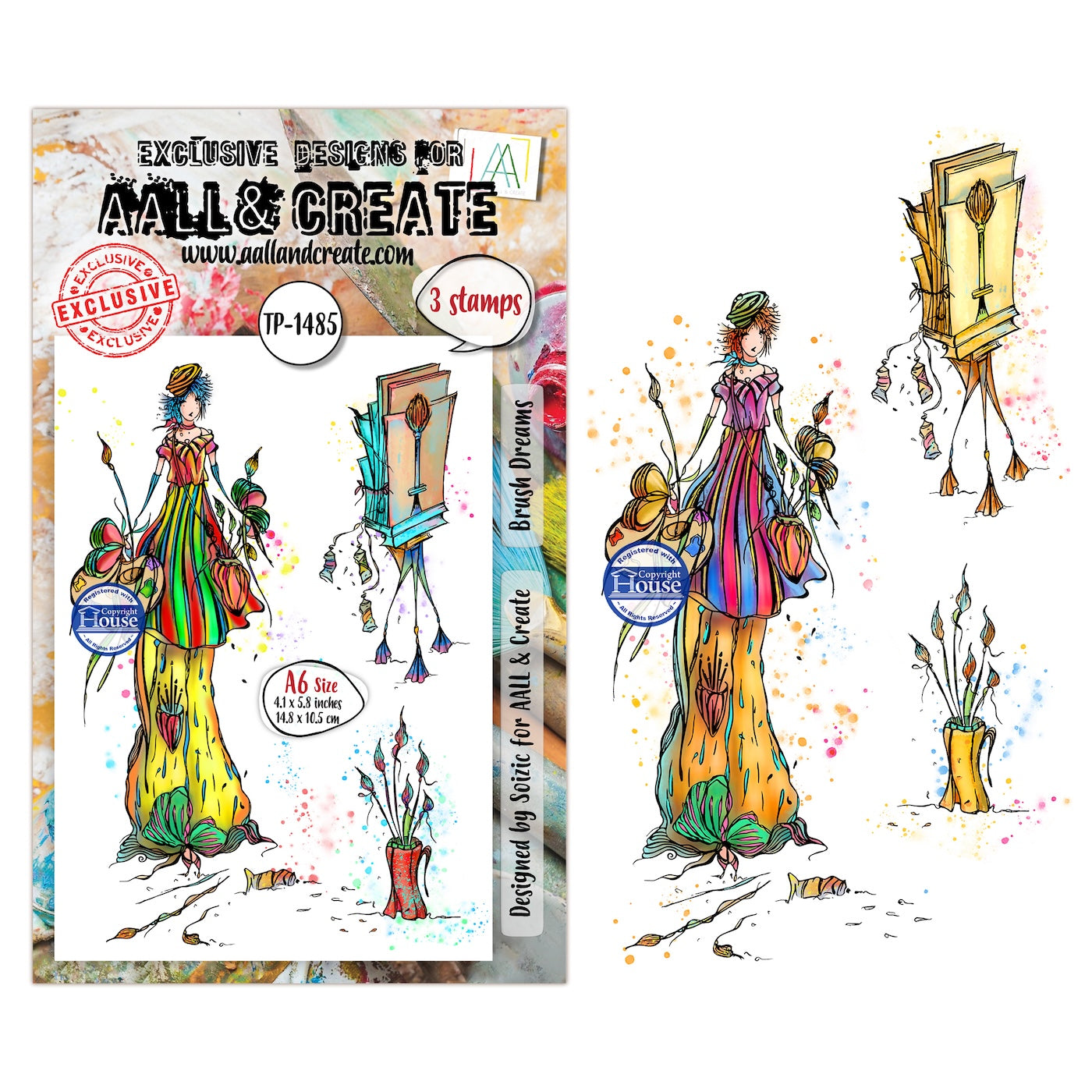 AALL & Create Brush Dreams A6 Clear Stamp Set 1485