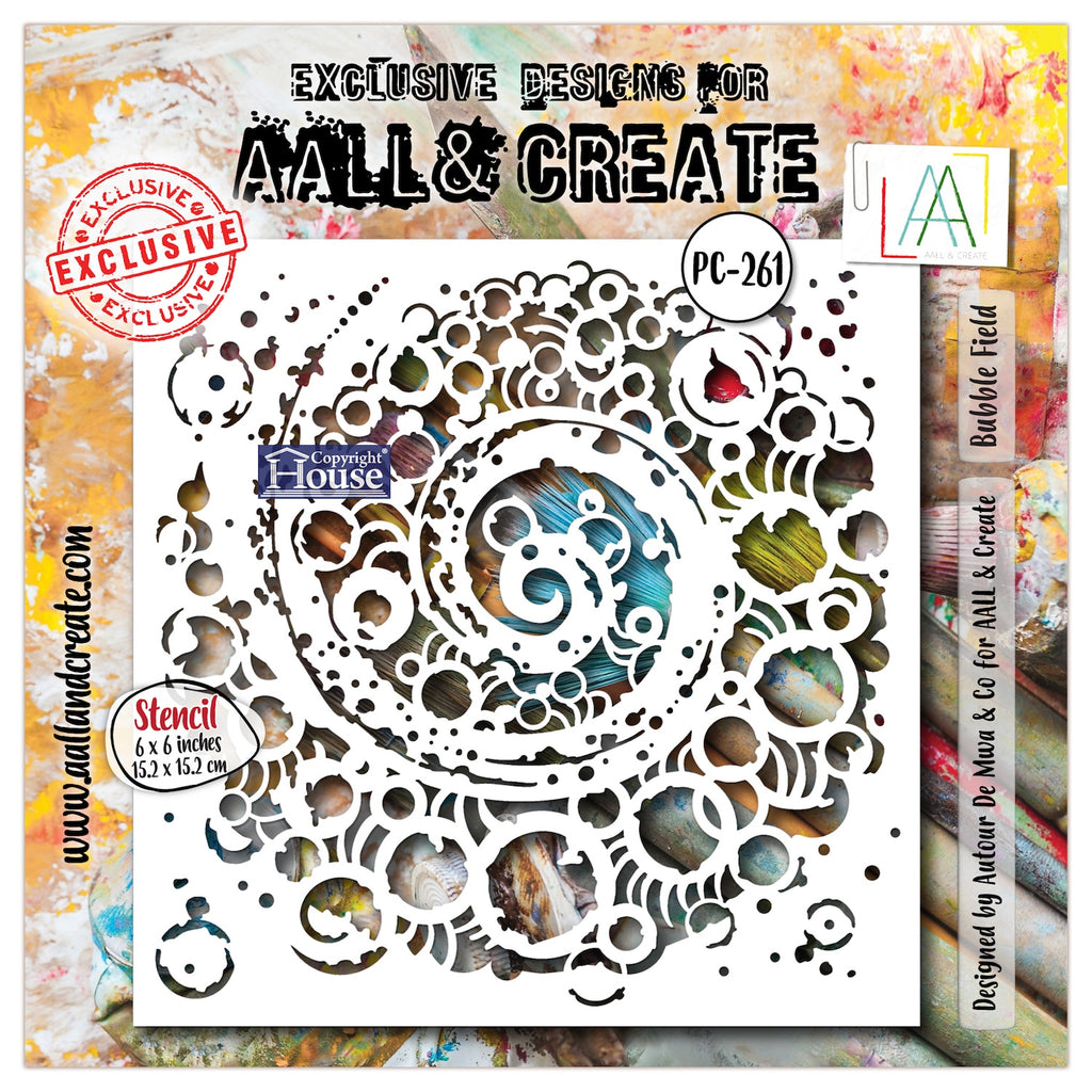 AALL & Create Bubble Field 6x6 Stencil pc-261