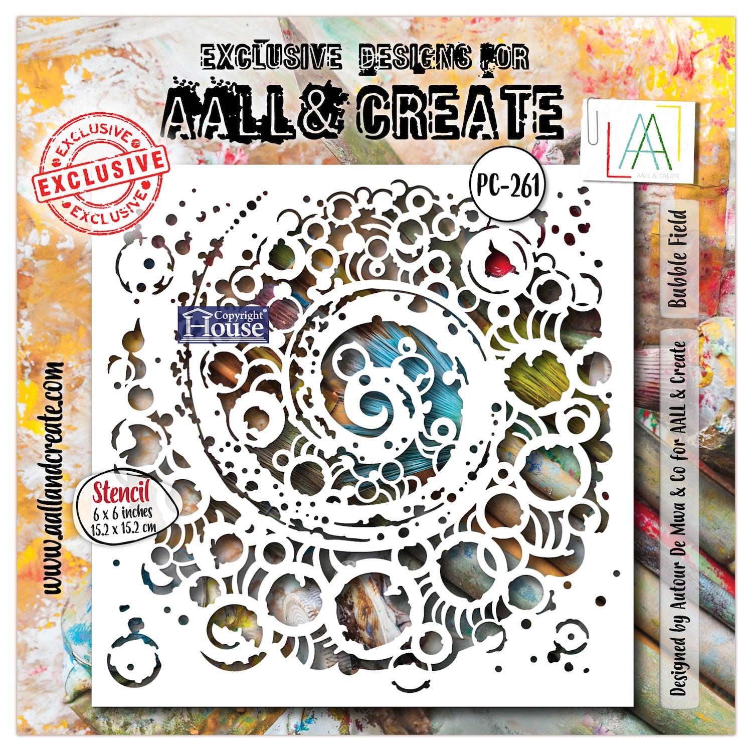 AALL & Create Bubble Field 6x6 Stencil pc-261