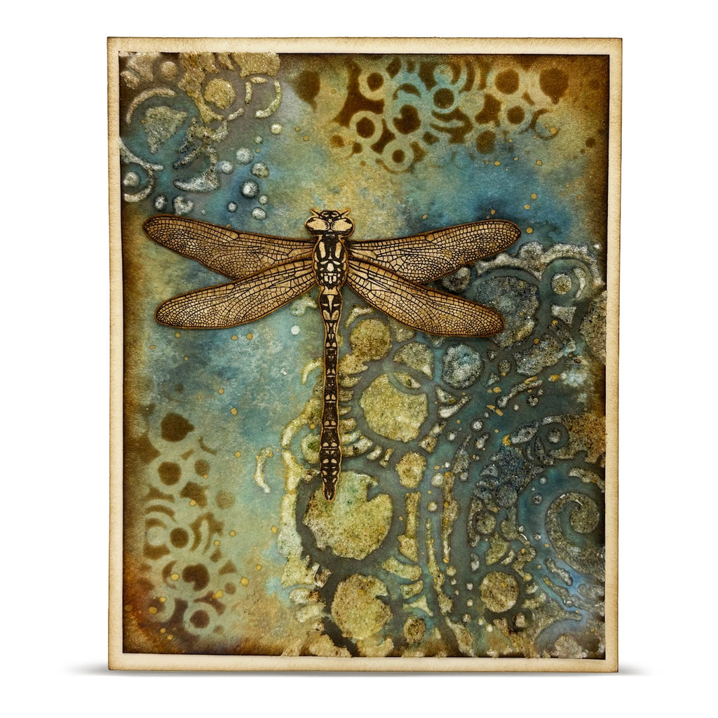 AALL & Create Bubble Field 6x6 Stencil pc-261 dragonfly