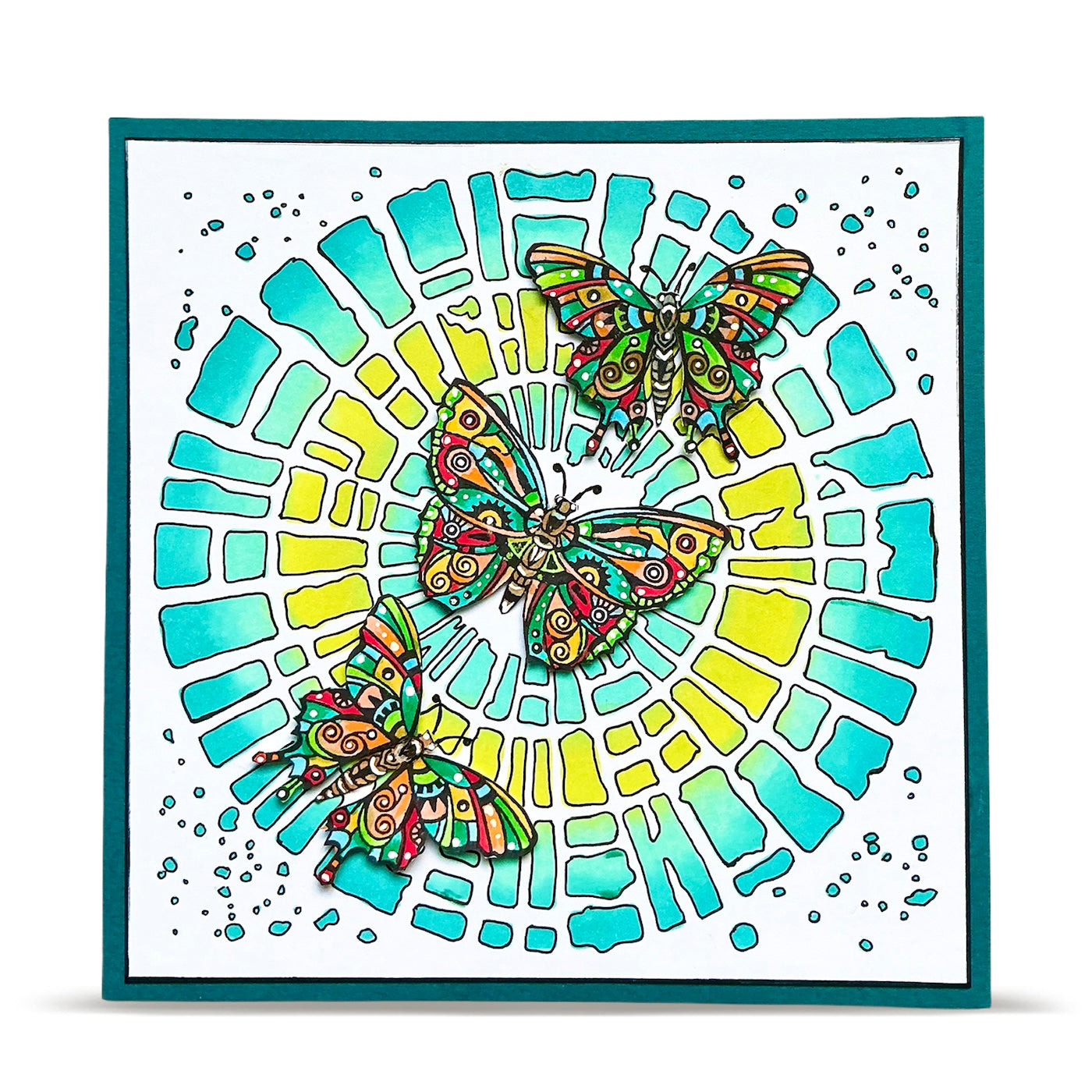 AALL & Create Bubble Field 6x6 Stencil pc-263 butterfly