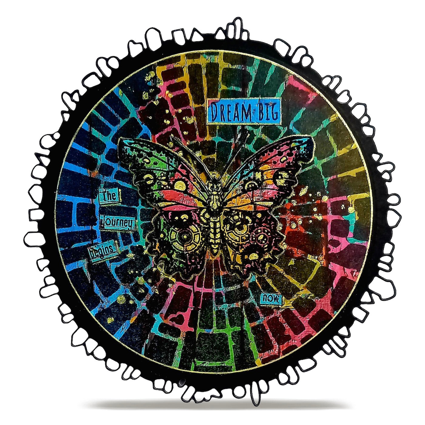 AALL & Create Bubble Field 6x6 Stencil pc-263 dream big butterfly