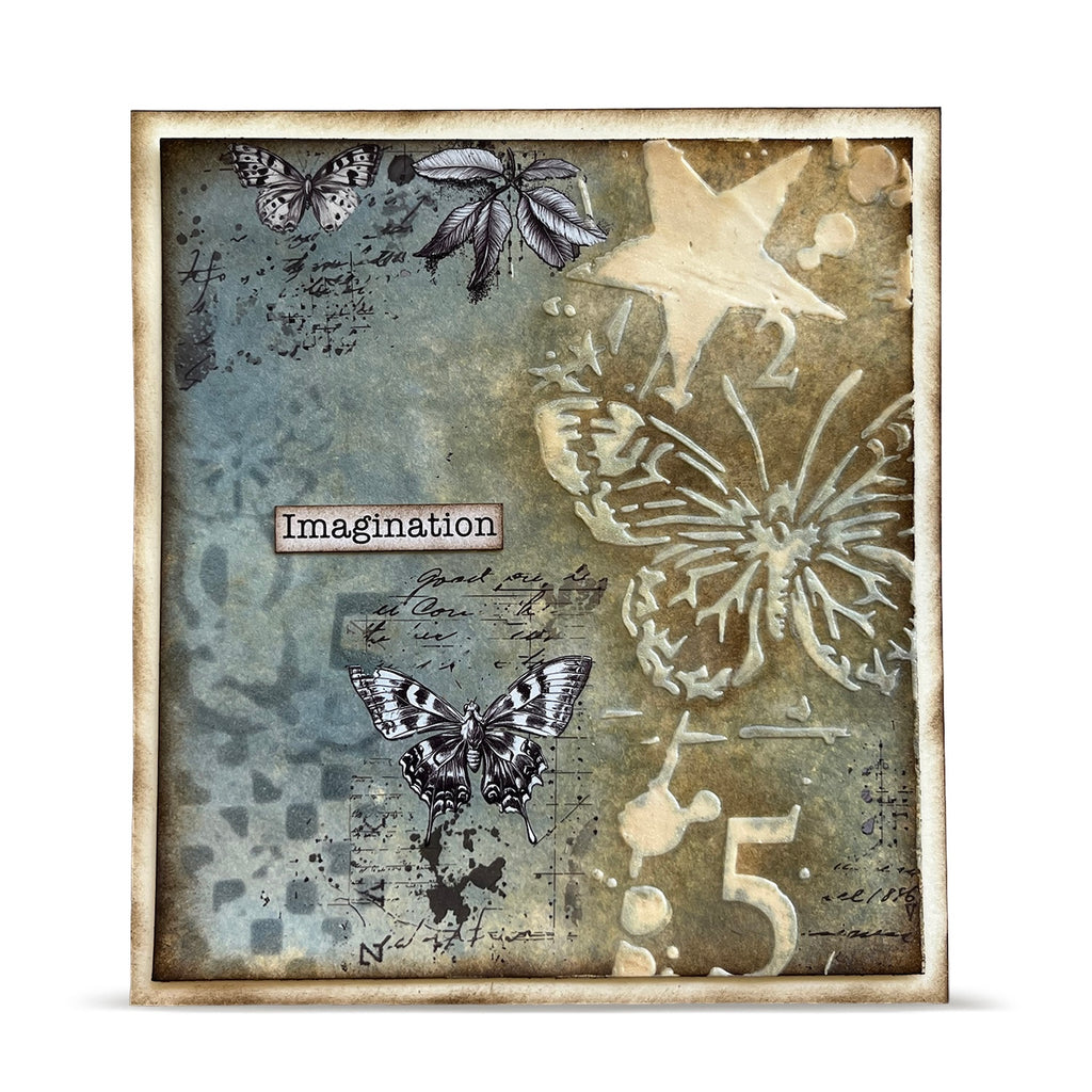 AALL & Create Butterfly Code 6x6 Stencil pc-283 imagination brown butterfly card