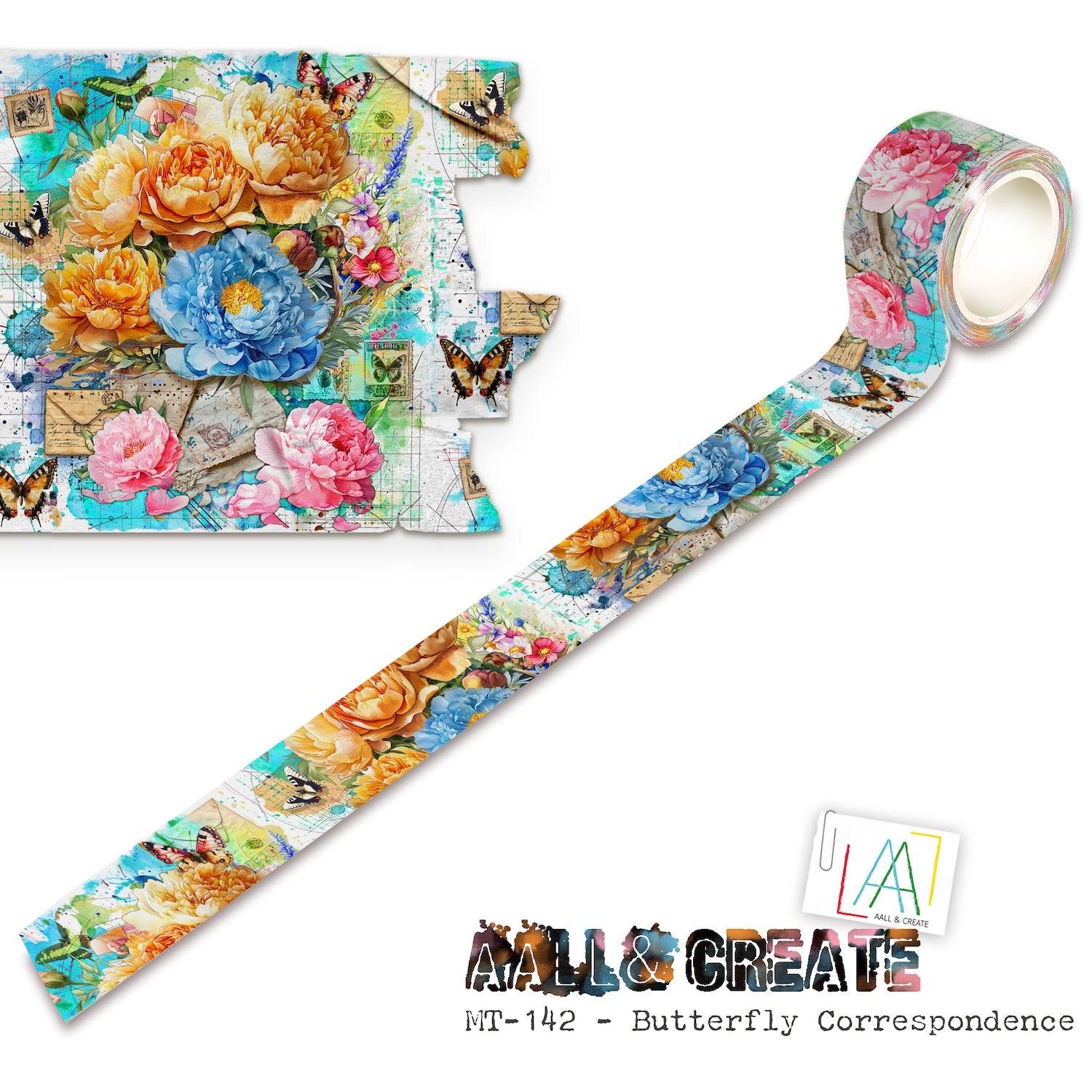 AALL & Create Butterfly Correspondence Layer It Up Washi Tape 142
