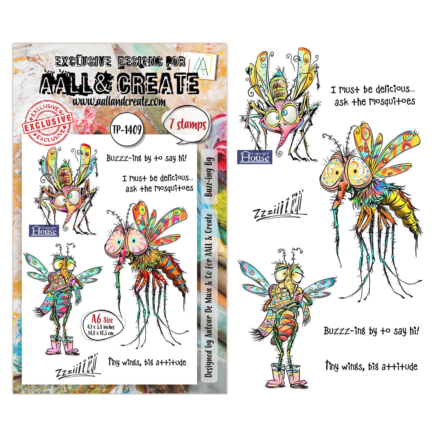 AALL & Create Buzz-ing By A6 Clear Stamp Set 1409