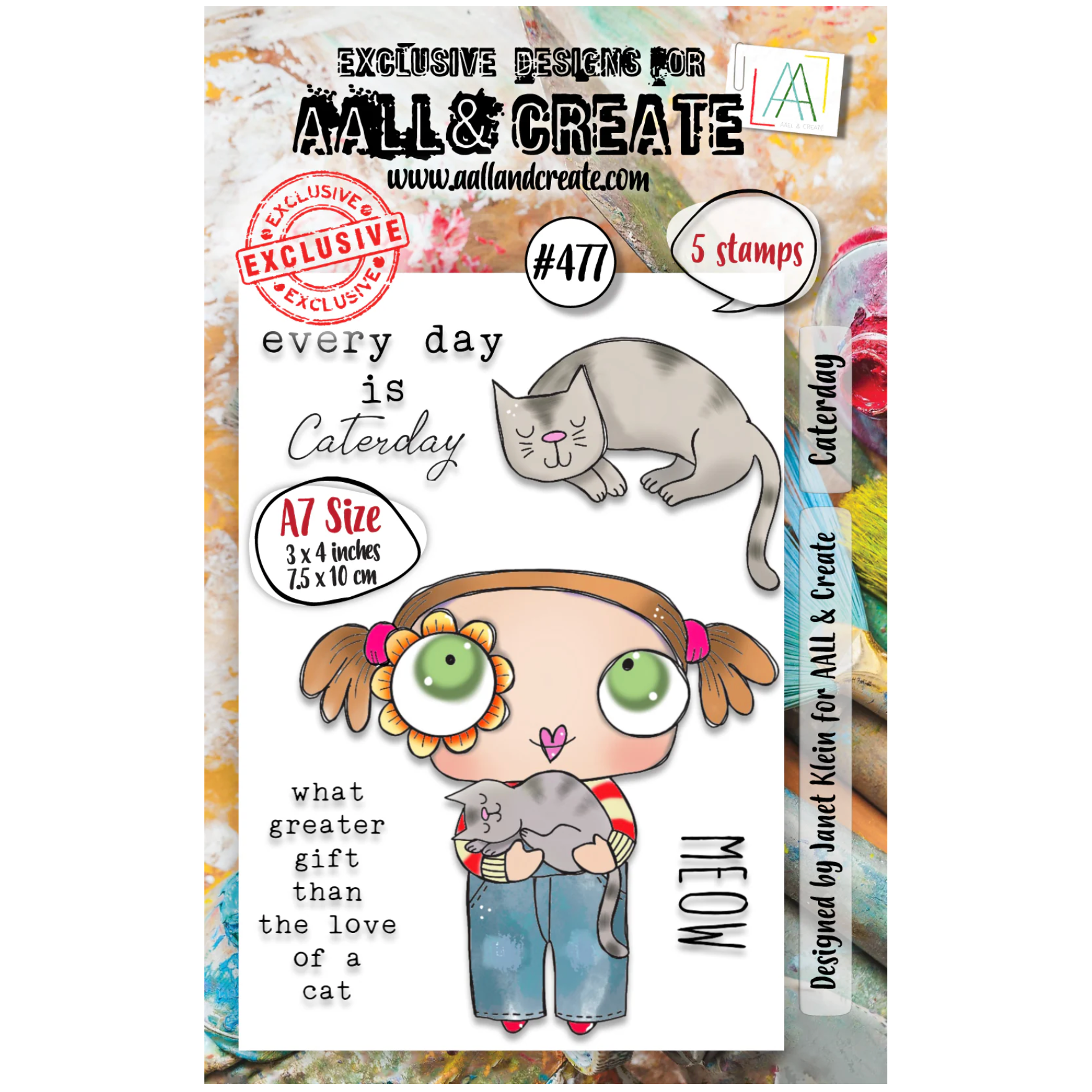AALL & Create CATERDAY A7 Clear Stamp Set 477