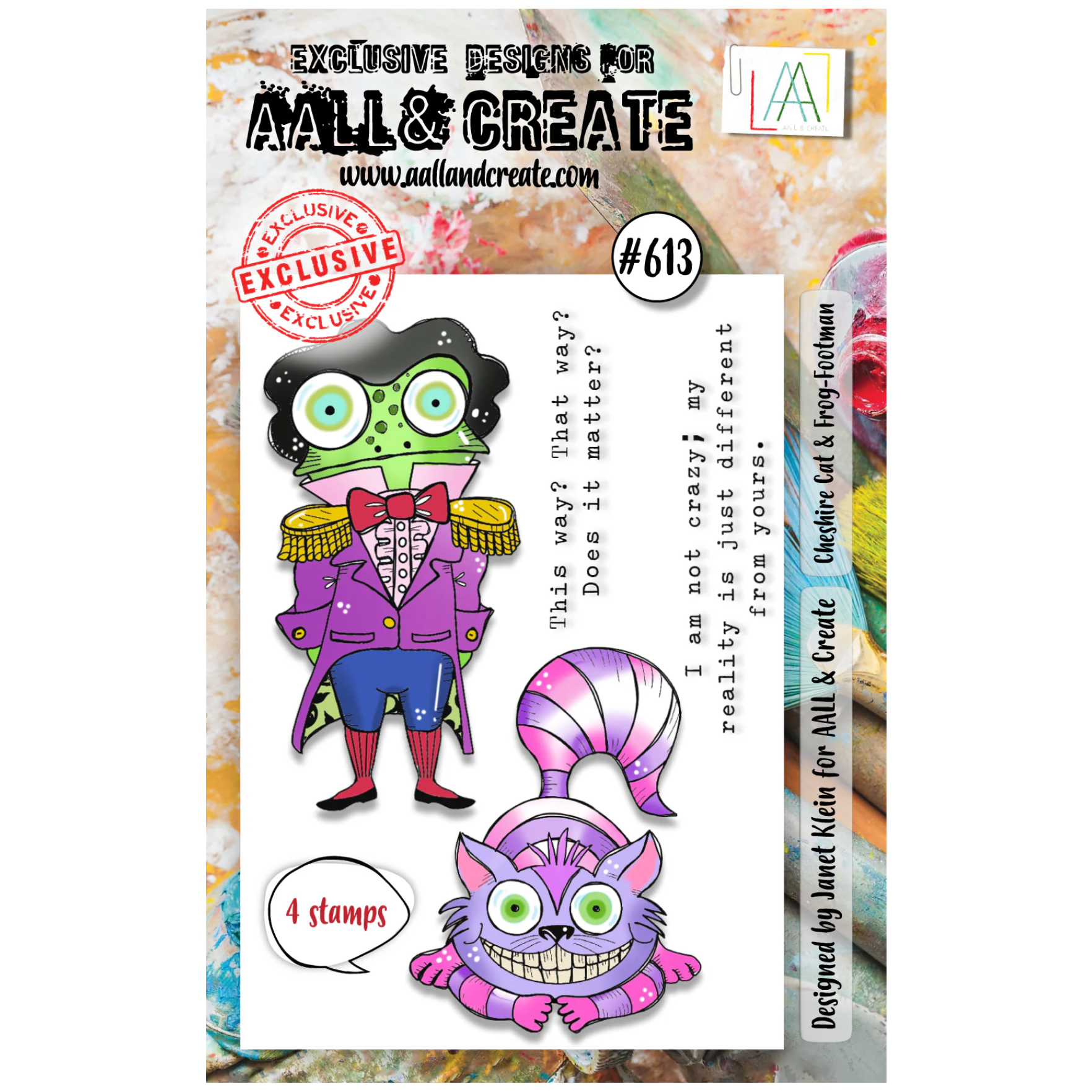AALL & Create CHESHIRE CAT AND FROG FOOTMAN A7 Clear Stamps 613
