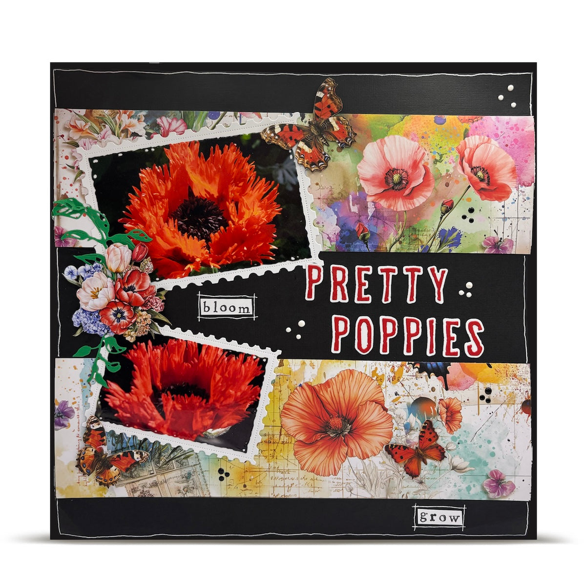 AALL & Create Canvas Play 12x12 Design Paper pa-044 poppies
