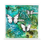 AALL & Create Cells Die di-014 white butterflies optimism encourage card