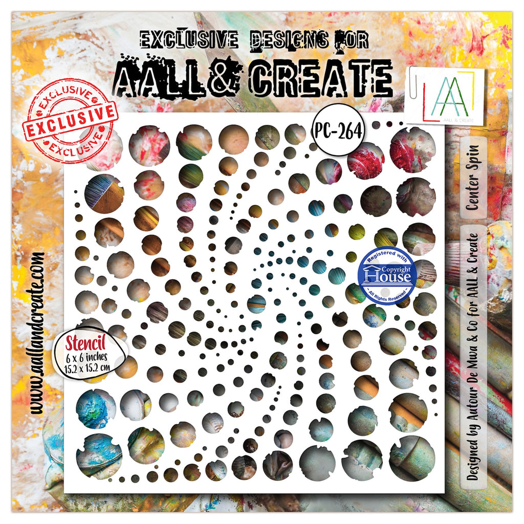 AALL & Create Center Spin 6x6 Stencil pc-264