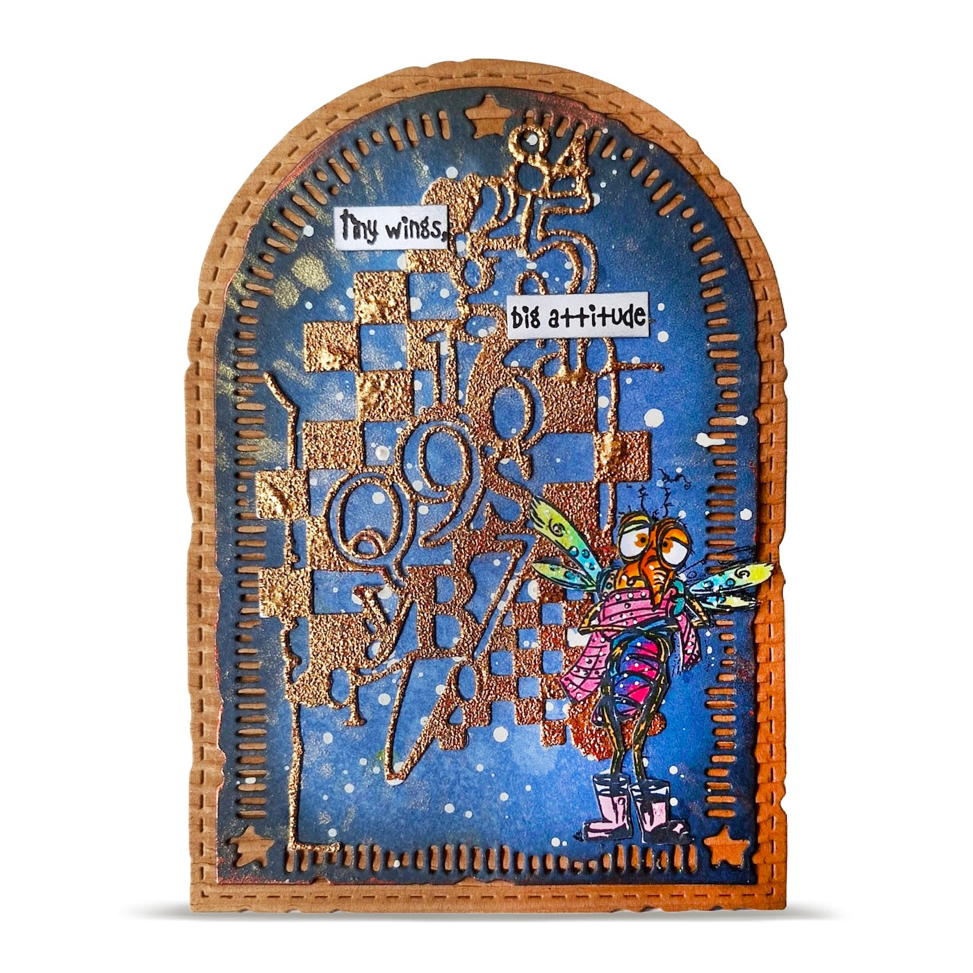 AALL & Create Checkered Figures Die di-022 insect white dots tiny wings big attitude card