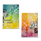 AALL & Create Checkered Figures Die di-022 rainbow background flowers daylight dreams cards