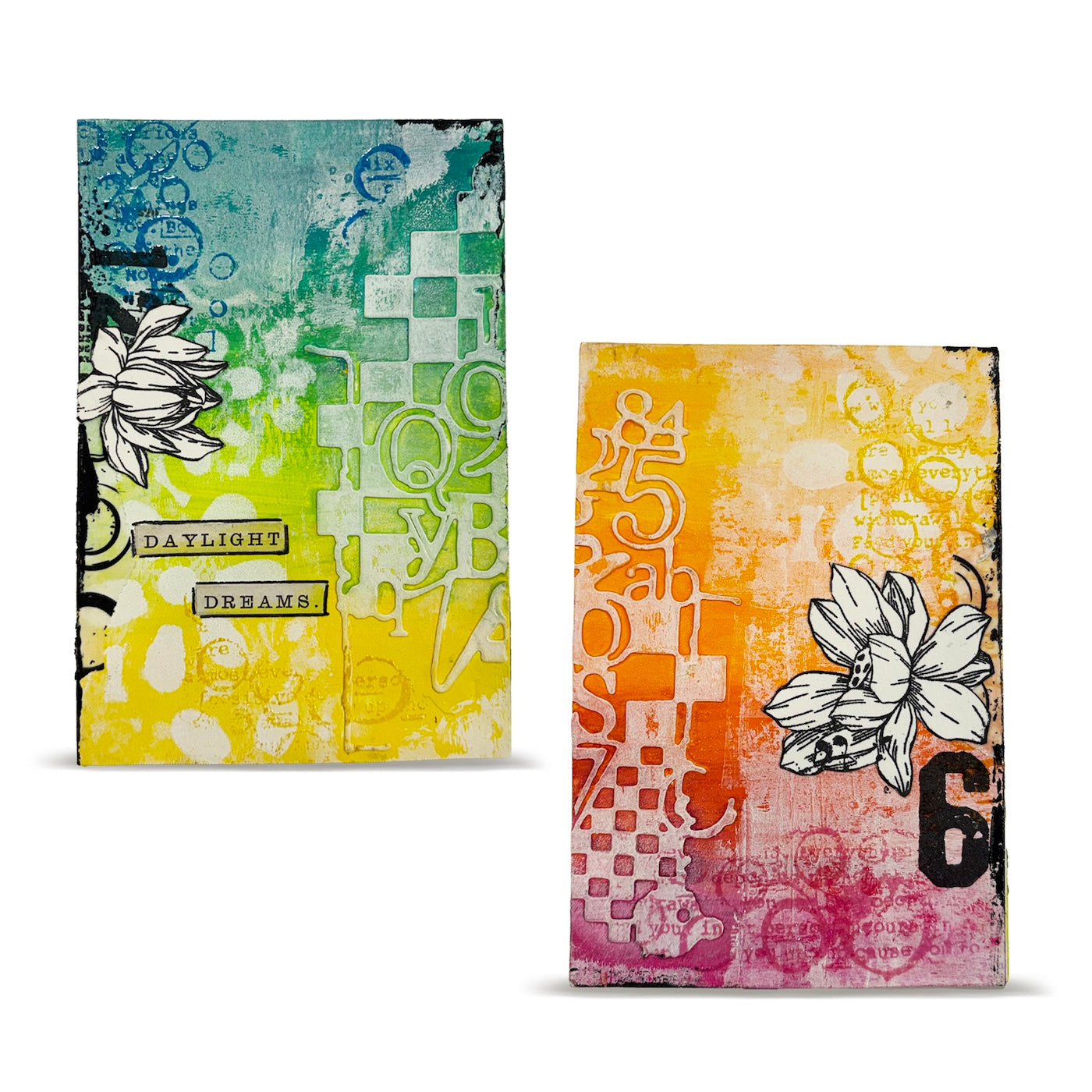 AALL & Create Checkered Figures Die di-022 rainbow background flowers daylight dreams cards