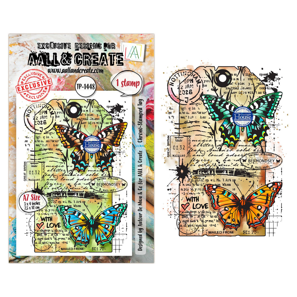 AALL & Create Chrono-Stamped Tag A7 Clear Stamp Set 1448