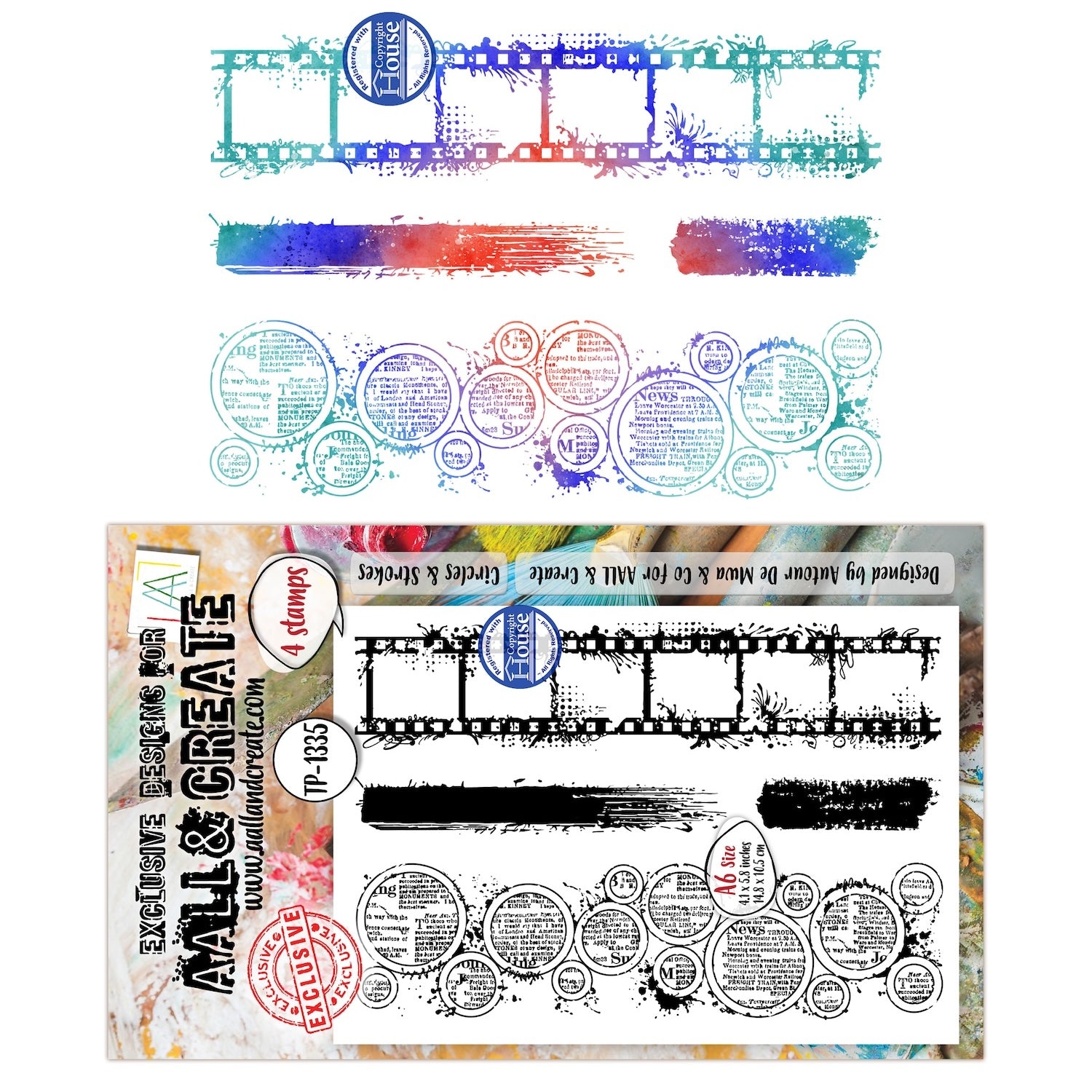 AALL & Create Circles And Strokes A6 Clear Stamp Set 1335